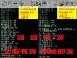 地下城与勇士2022新春荣耀称号全集：领略勇士荣耀时刻