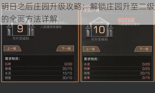明日之后庄园升级攻略：解锁庄园升至二级的全面方法详解