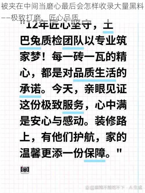 被夹在中间当磨心最后会怎样收录大量黑料——极致打磨，匠心品质