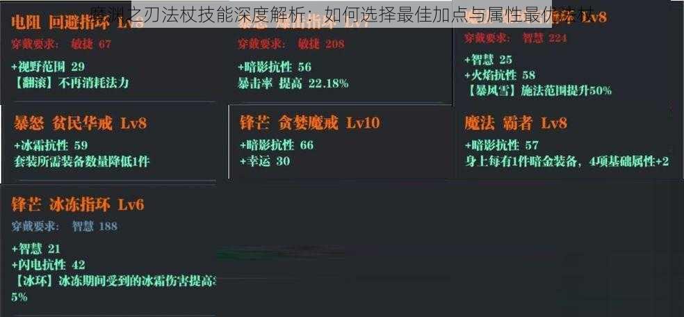 魔渊之刃法杖技能深度解析：如何选择最佳加点与属性最优法杖