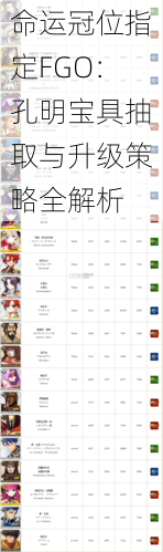 命运冠位指定FGO：孔明宝具抽取与升级策略全解析