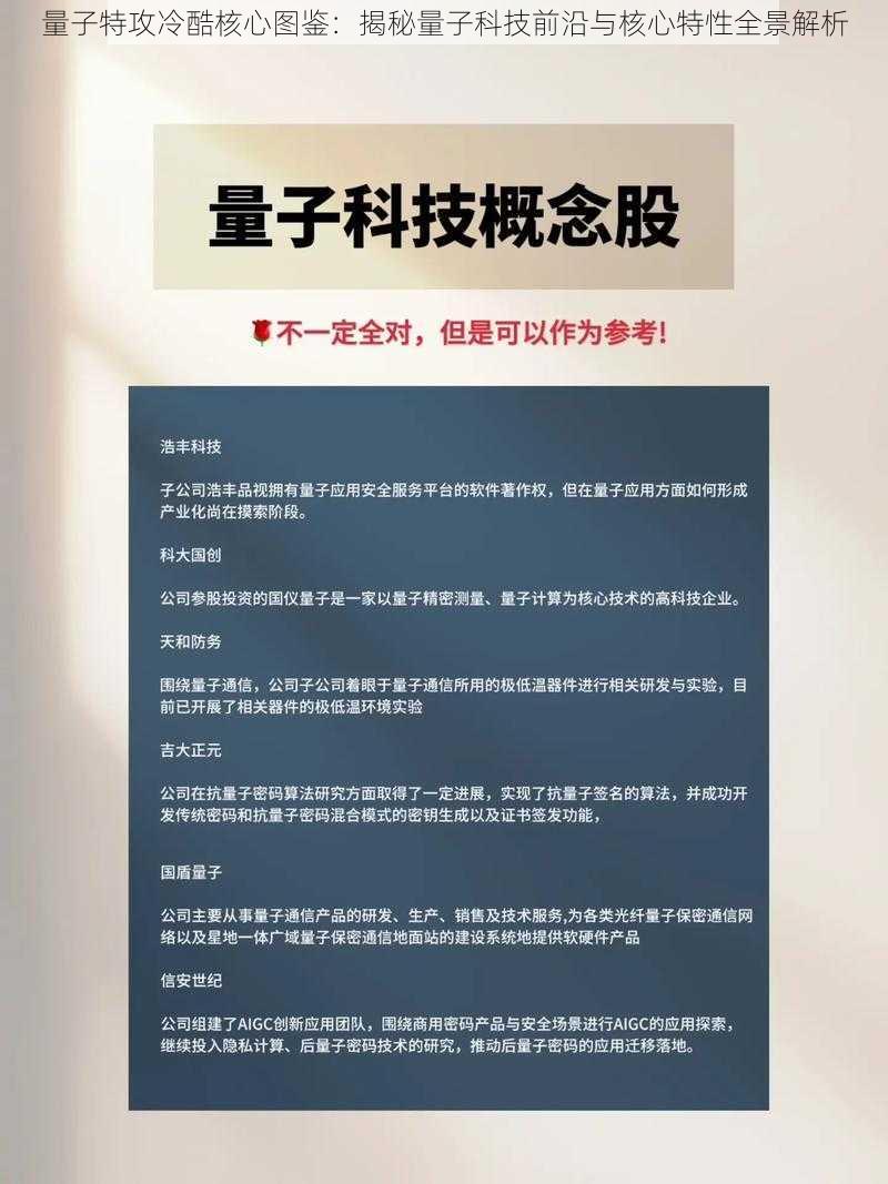 量子特攻冷酷核心图鉴：揭秘量子科技前沿与核心特性全景解析