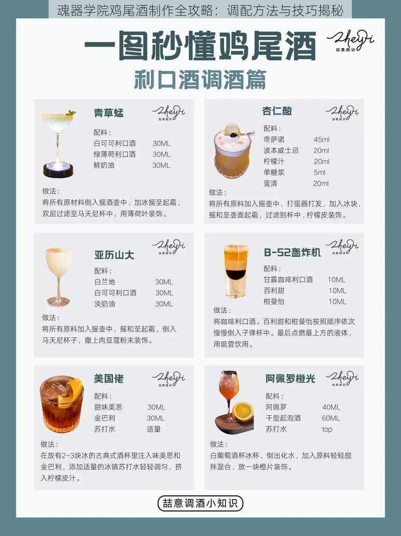 魂器学院鸡尾酒制作全攻略：调配方法与技巧揭秘