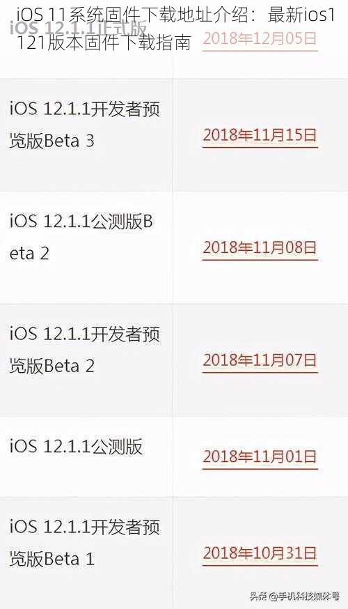 iOS 11系统固件下载地址介绍：最新ios1121版本固件下载指南