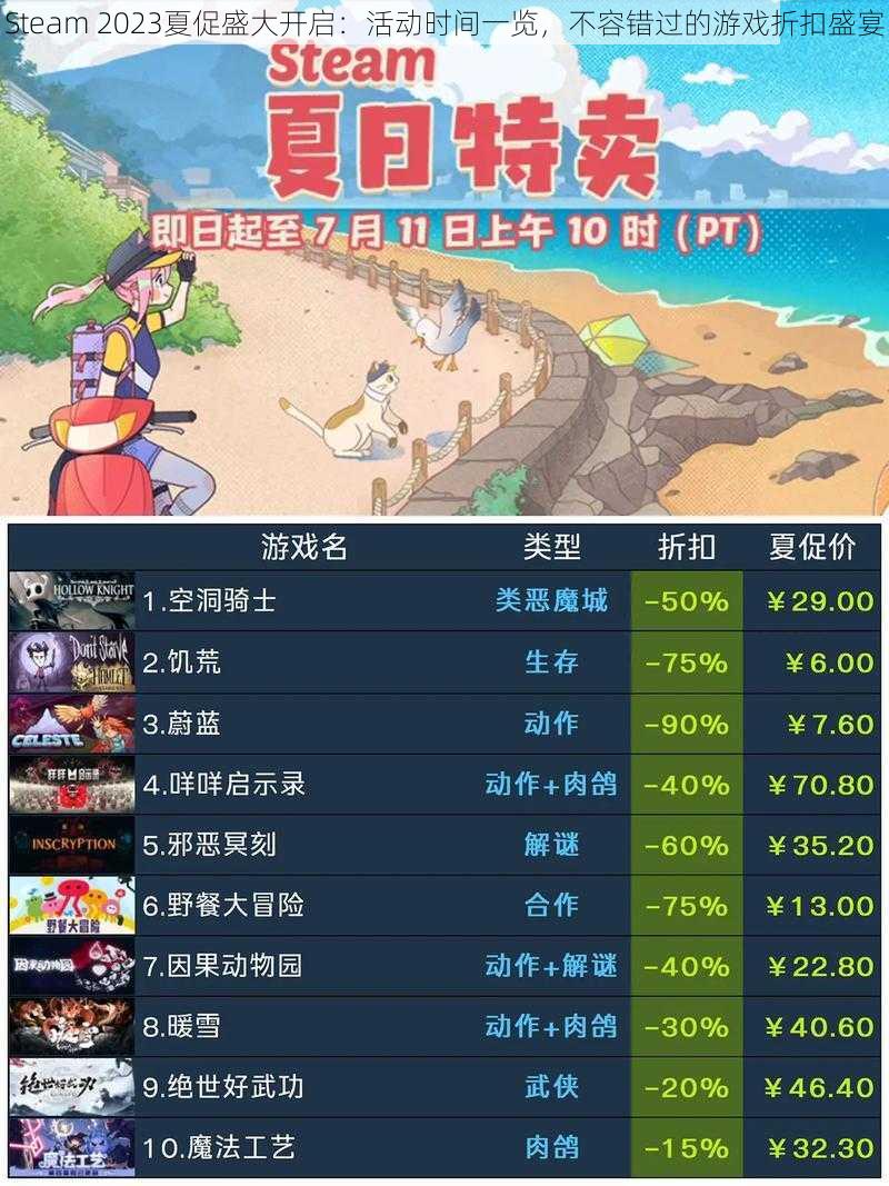 Steam 2023夏促盛大开启：活动时间一览，不容错过的游戏折扣盛宴