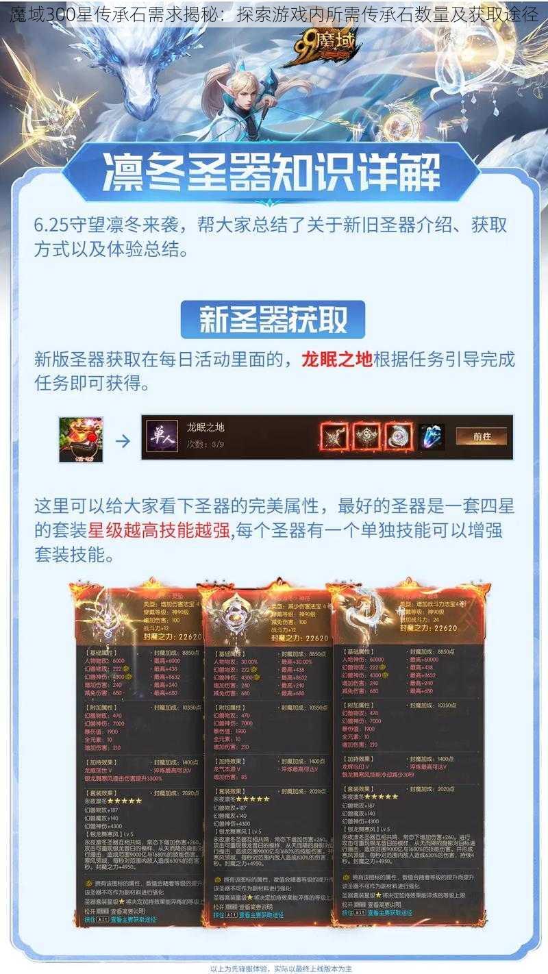 魔域300星传承石需求揭秘：探索游戏内所需传承石数量及获取途径