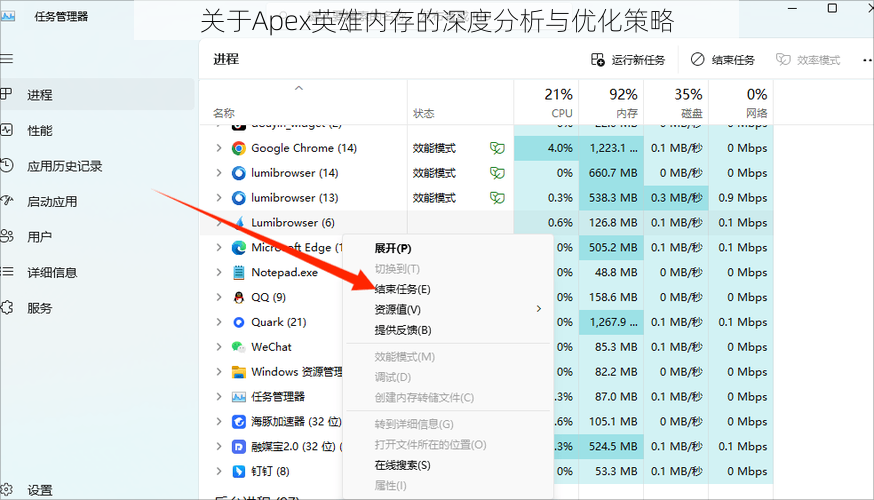 关于Apex英雄内存的深度分析与优化策略