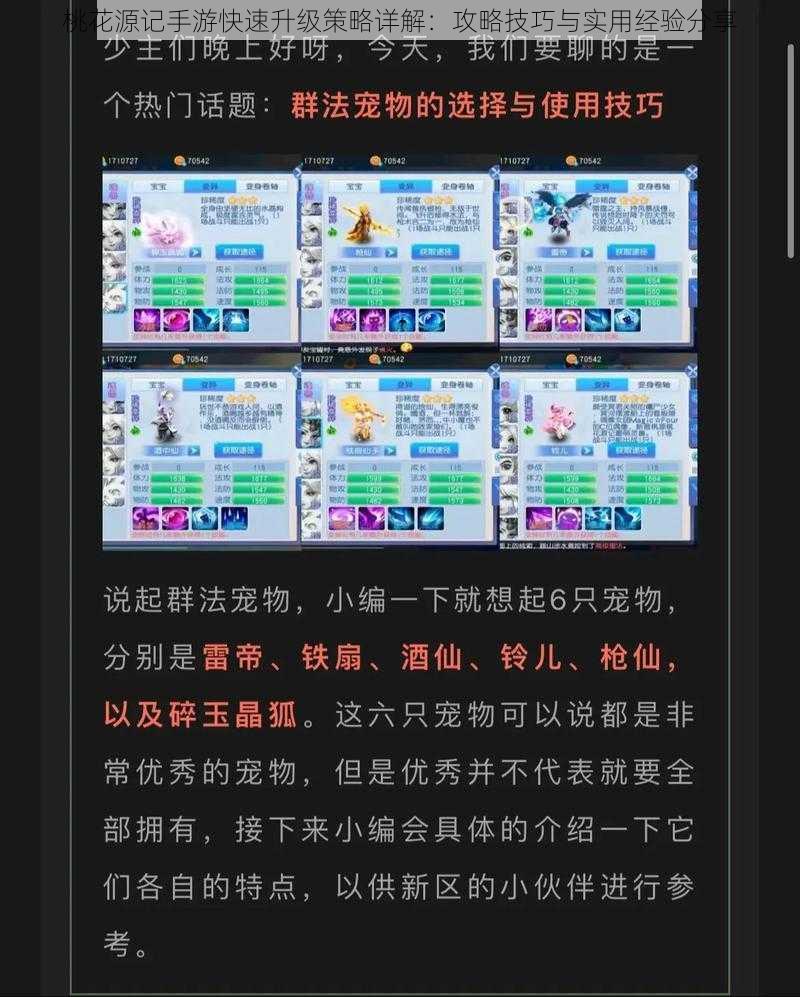 桃花源记手游快速升级策略详解：攻略技巧与实用经验分享