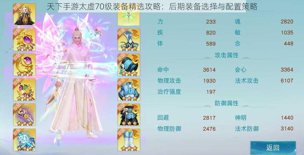 天下手游太虚70级装备精选攻略：后期装备选择与配置策略