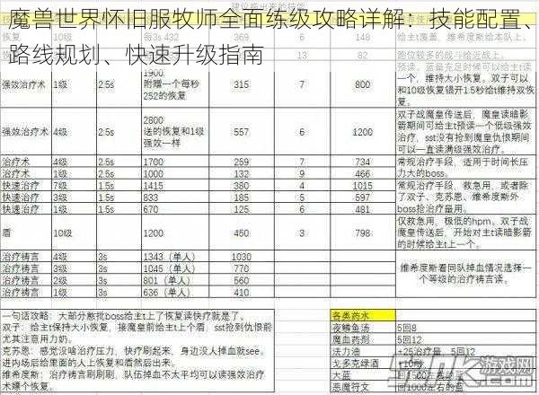 魔兽世界怀旧服牧师全面练级攻略详解：技能配置、路线规划、快速升级指南