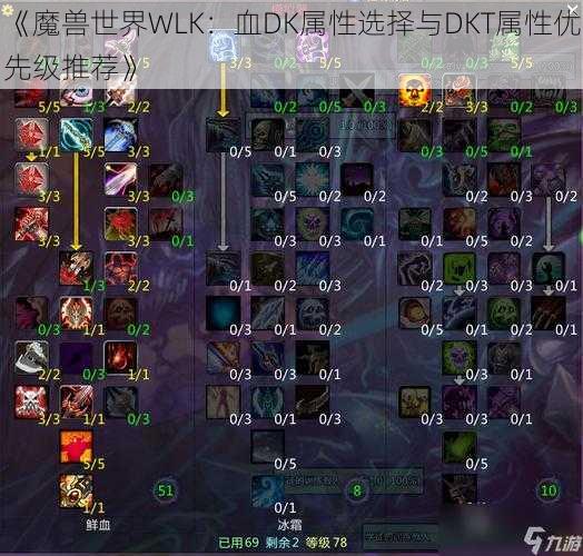 《魔兽世界WLK：血DK属性选择与DKT属性优先级推荐》