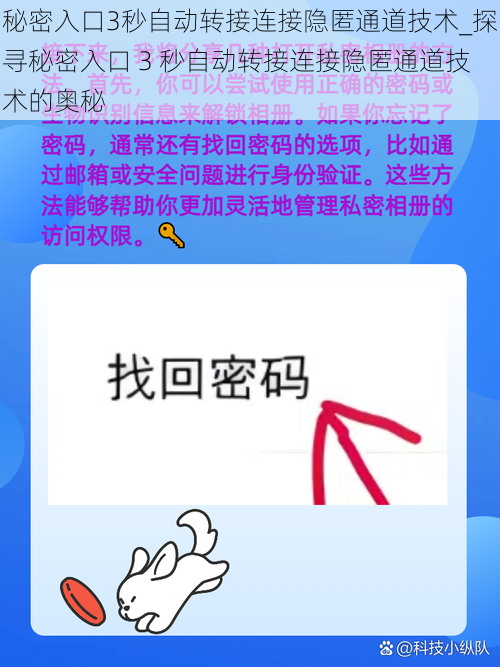 秘密入口3秒自动转接连接隐匿通道技术_探寻秘密入口 3 秒自动转接连接隐匿通道技术的奥秘