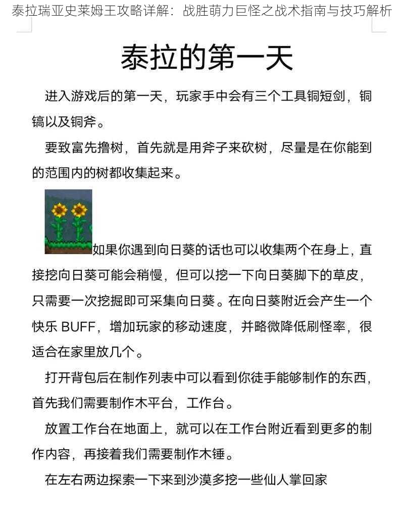 泰拉瑞亚史莱姆王攻略详解：战胜萌力巨怪之战术指南与技巧解析