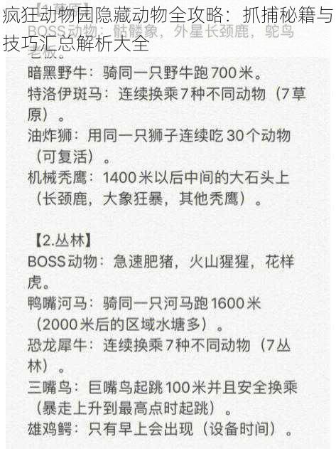 疯狂动物园隐藏动物全攻略：抓捕秘籍与技巧汇总解析大全