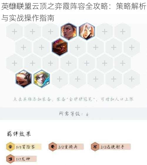 英雄联盟云顶之弈霞阵容全攻略：策略解析与实战操作指南